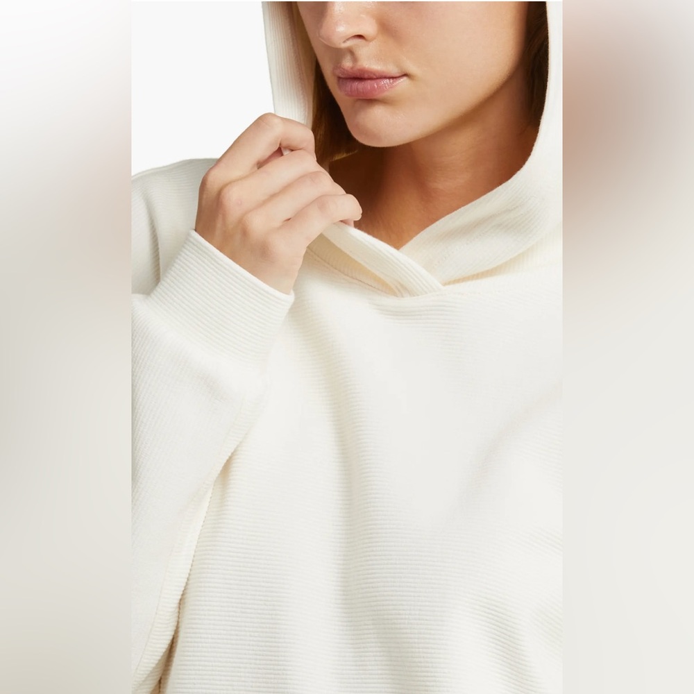 Anya Ottoman Rib Hoodie -Ivory Egret